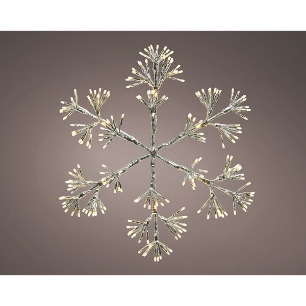 Lumineo 108cm Warm White LED Lit Flashing Snowflake Christmas Decoration - 480 LEDs