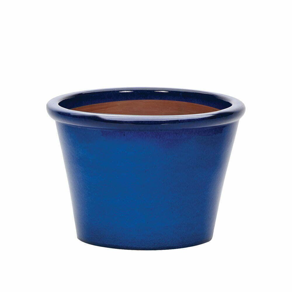 APTA 39cm Blue Saigon Glazed Bowl Planter - Old Railway Line Garden Centre