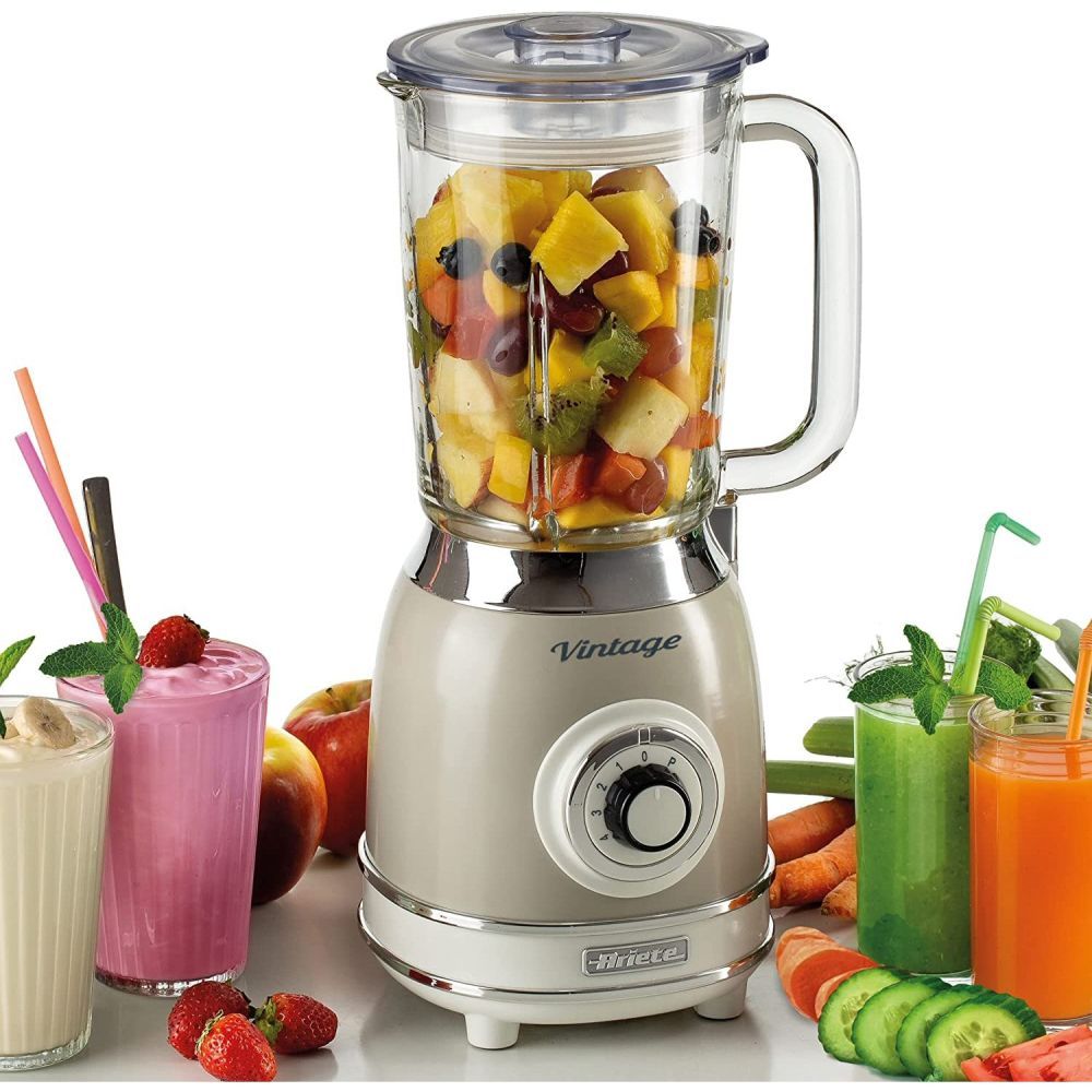 Ariete Vintage Beige 1.5 Litre 1000W Blender with Glass Cup - Old Railway Line Garden Centre