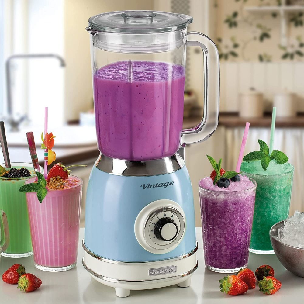 Ariete Vintage Blue 1.5 Litre 1000W Blender with Glass Cup - Old Railway Line Garden Centre