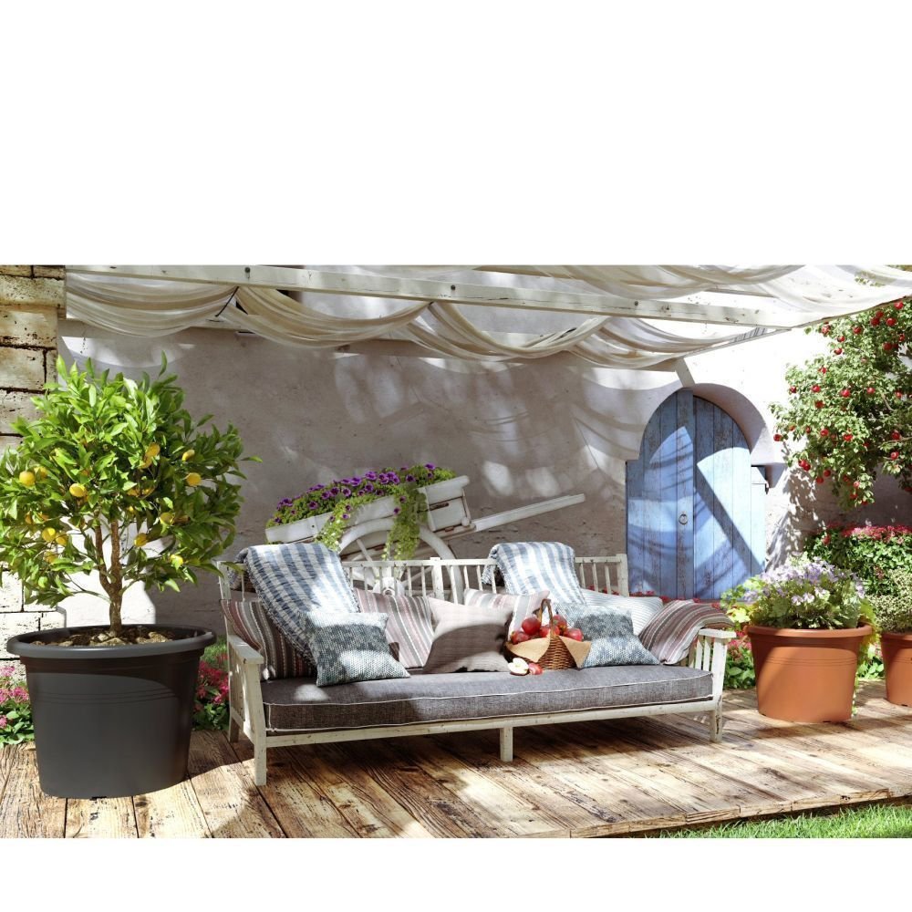 Artevasi 50cm Anthracite Venezia Cilindro Pot - Old Railway Line Garden Centre