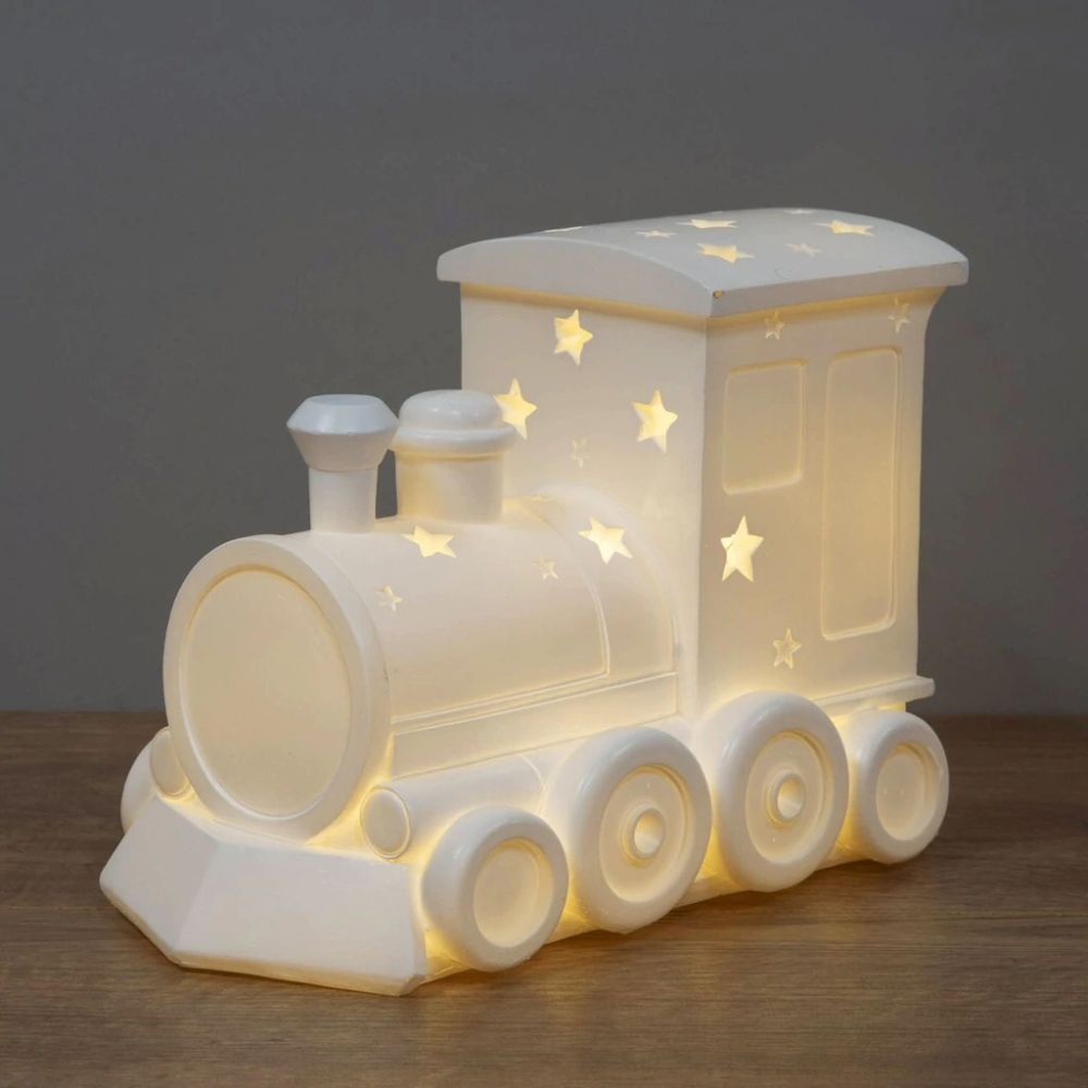 Bambino 21cm Light Up Night Train Table Lamp - Old Railway Line Garden Centre