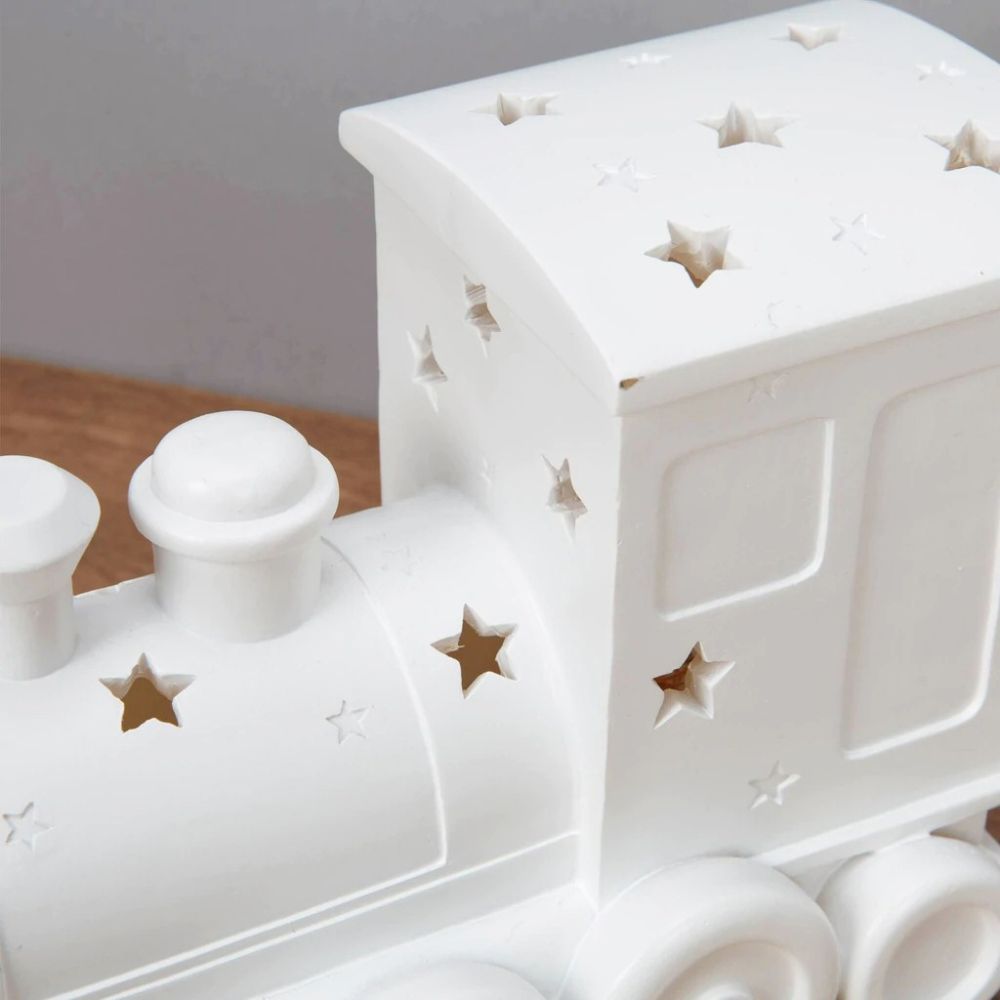 Bambino 21cm Light Up Night Train Table Lamp - Old Railway Line Garden Centre