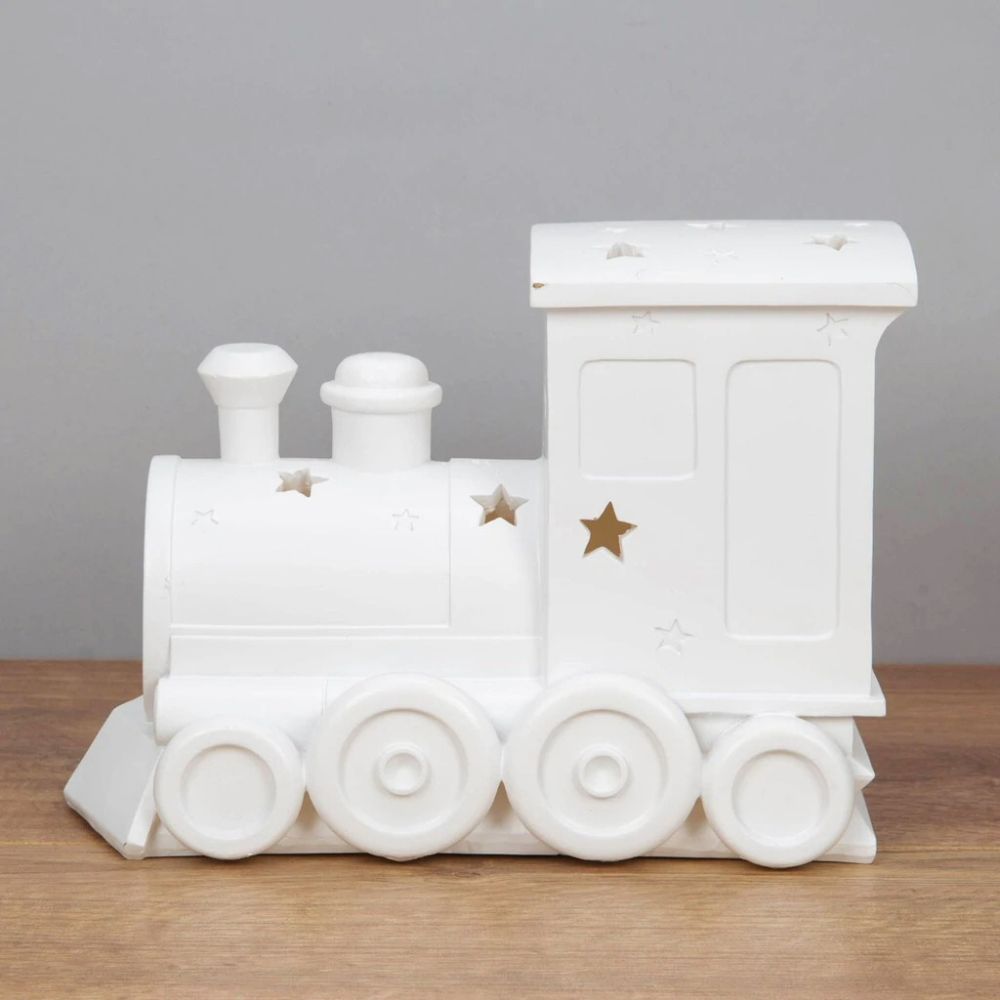 Bambino 21cm Light Up Night Train Table Lamp - Old Railway Line Garden Centre