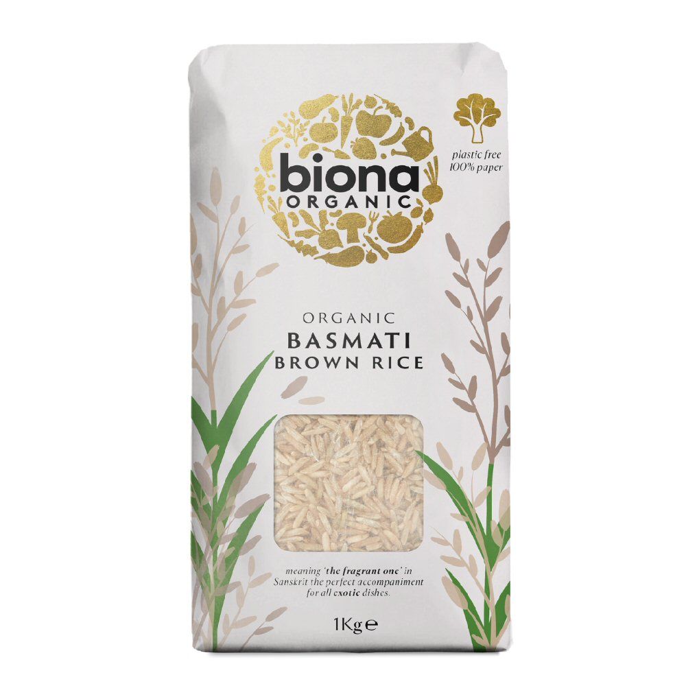 Biona 500g Organic Himalayan Basmati Brown Rice - Old Railway Line Garden Centre