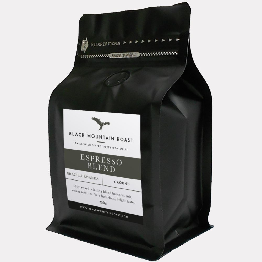 Black Mountain Roast 250g Espresso Blend Ground Coffee - Old Railway Line Garden Centre