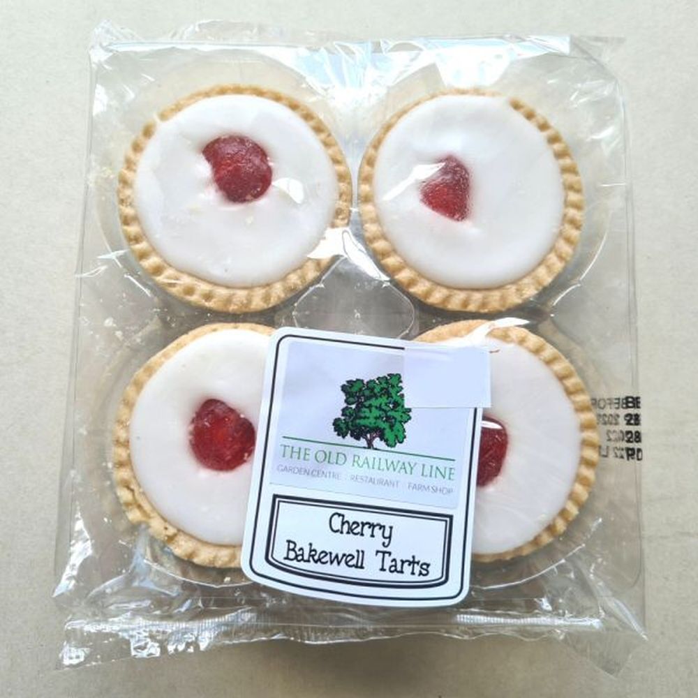 Bramble Food 4 Cherry Bakewell Tarts - Old Railway Line Garden Centre