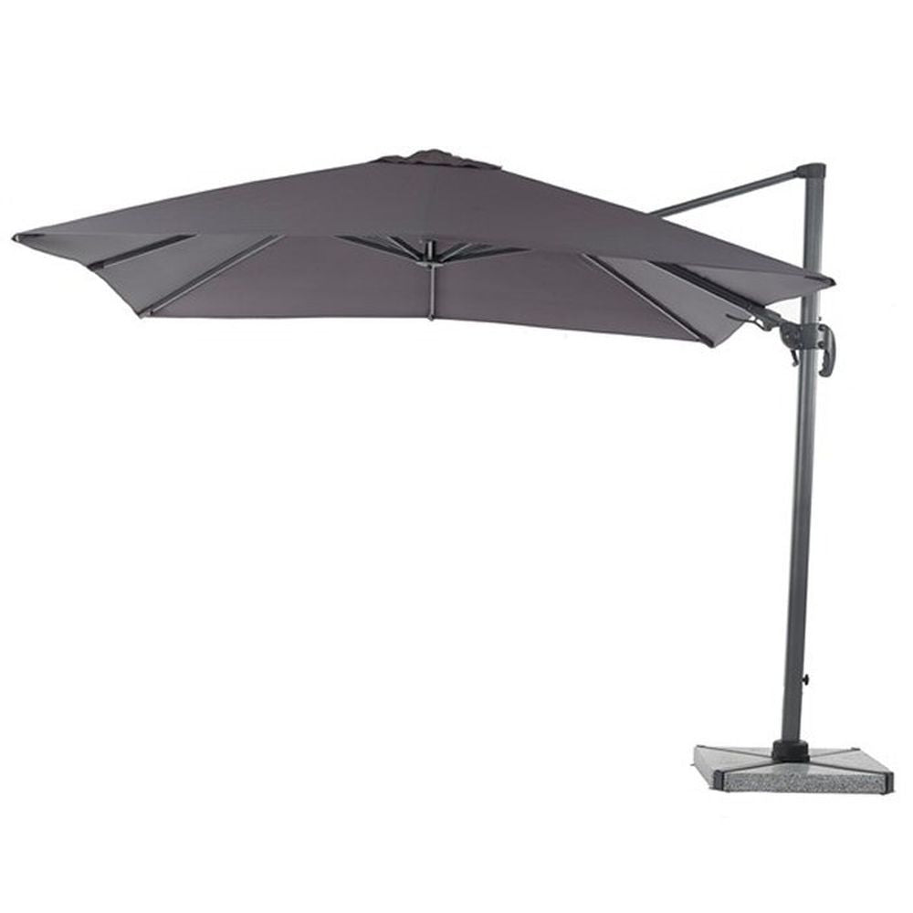Bramblecrest 2.7m Grey Lichfield Square Parasol with Base - Old Railway Line Garden Centre