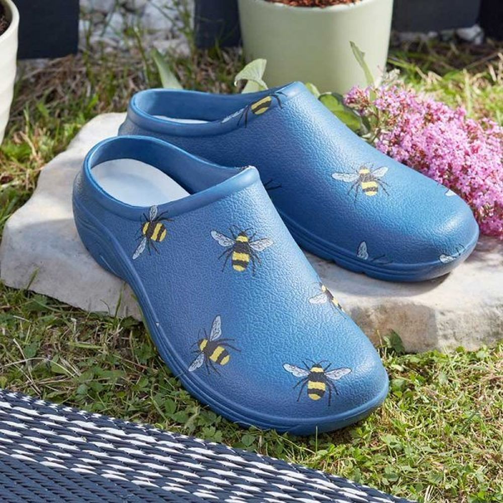 Briers Comfi Navy Bees Clogs - Size 8 - Old Railway Line Garden Centre