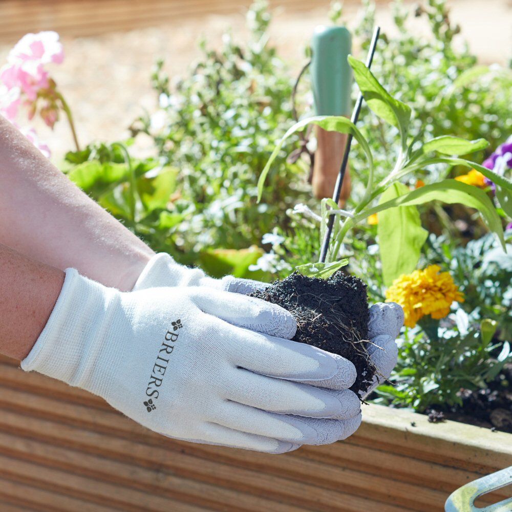 Briers Medium Lilac Bamboo Grips Gloves - Old Railway Line Garden Centre
