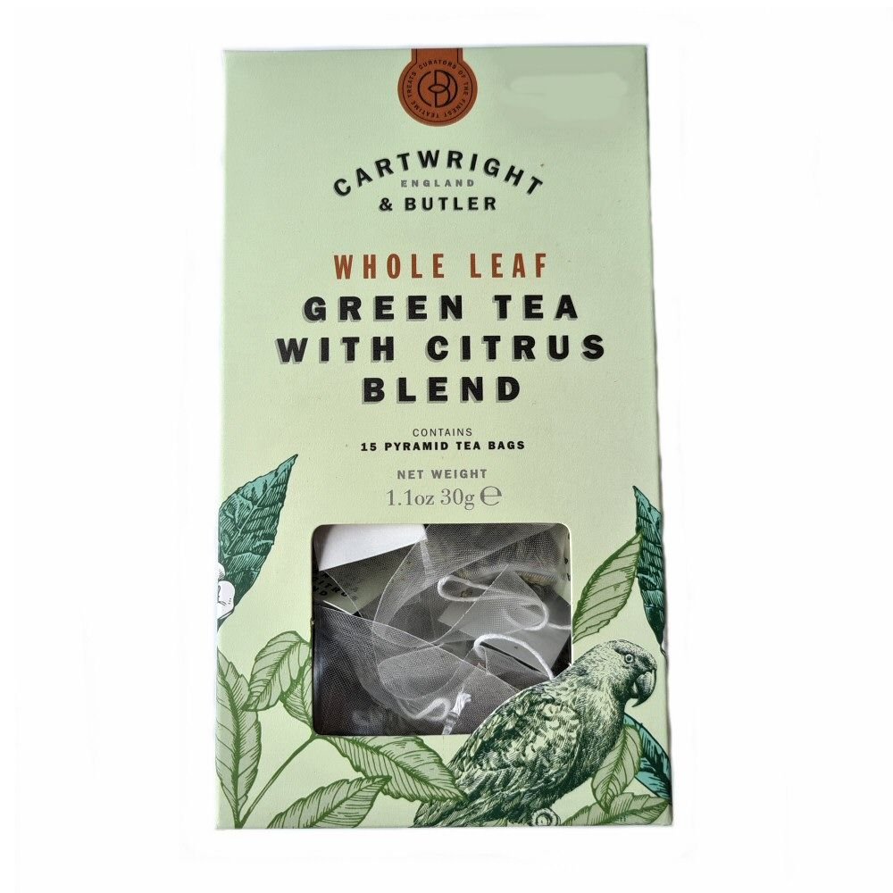 Cartwright & Butler 30g Whole Leaf Citrus Green Tea Bags - Old Railway Line Garden Centre