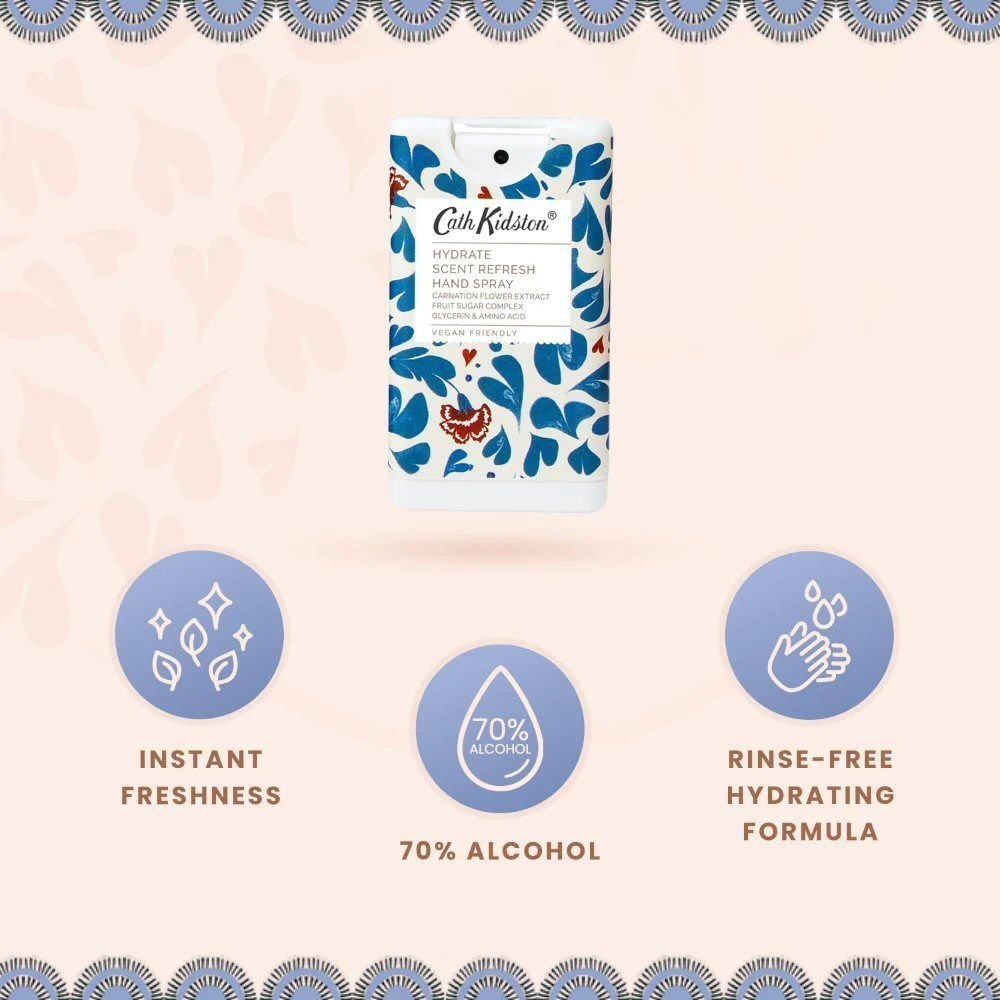 Cath Kidston The Artist's Kingdom Hydrate Scent Refresh Hand Spray - Old Railway Line Garden Centre