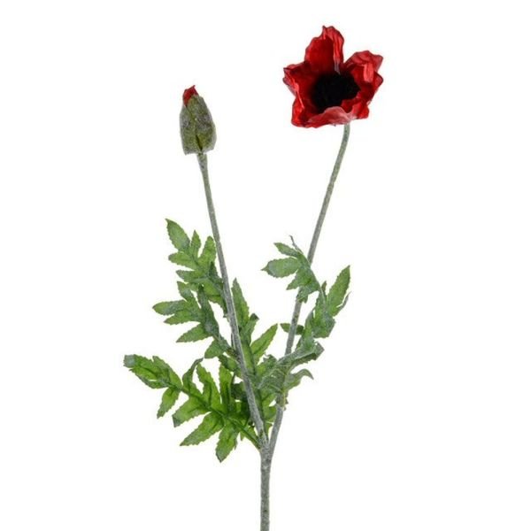 CB Imports 73cm Red Artificial Wild Poppy Stem - Old Railway Line Garden Centre