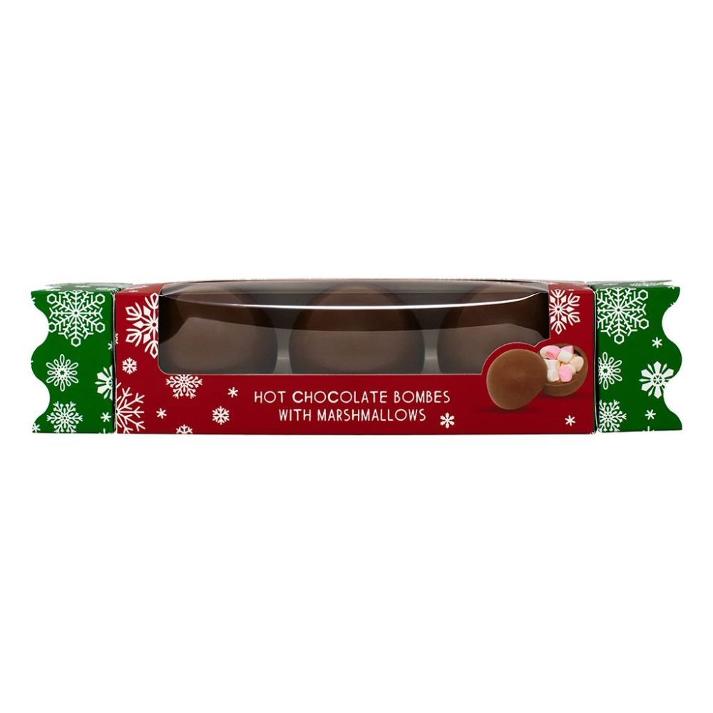 Cocoba Set of 3 Milk Chocolate Christmas Hot Chocolate Bombes