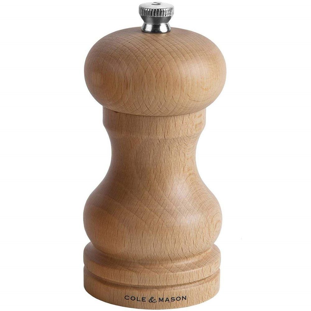 Cole & Mason 120mm Precision Beech Capstan Pepper Mill - Old Railway Line Garden Centre