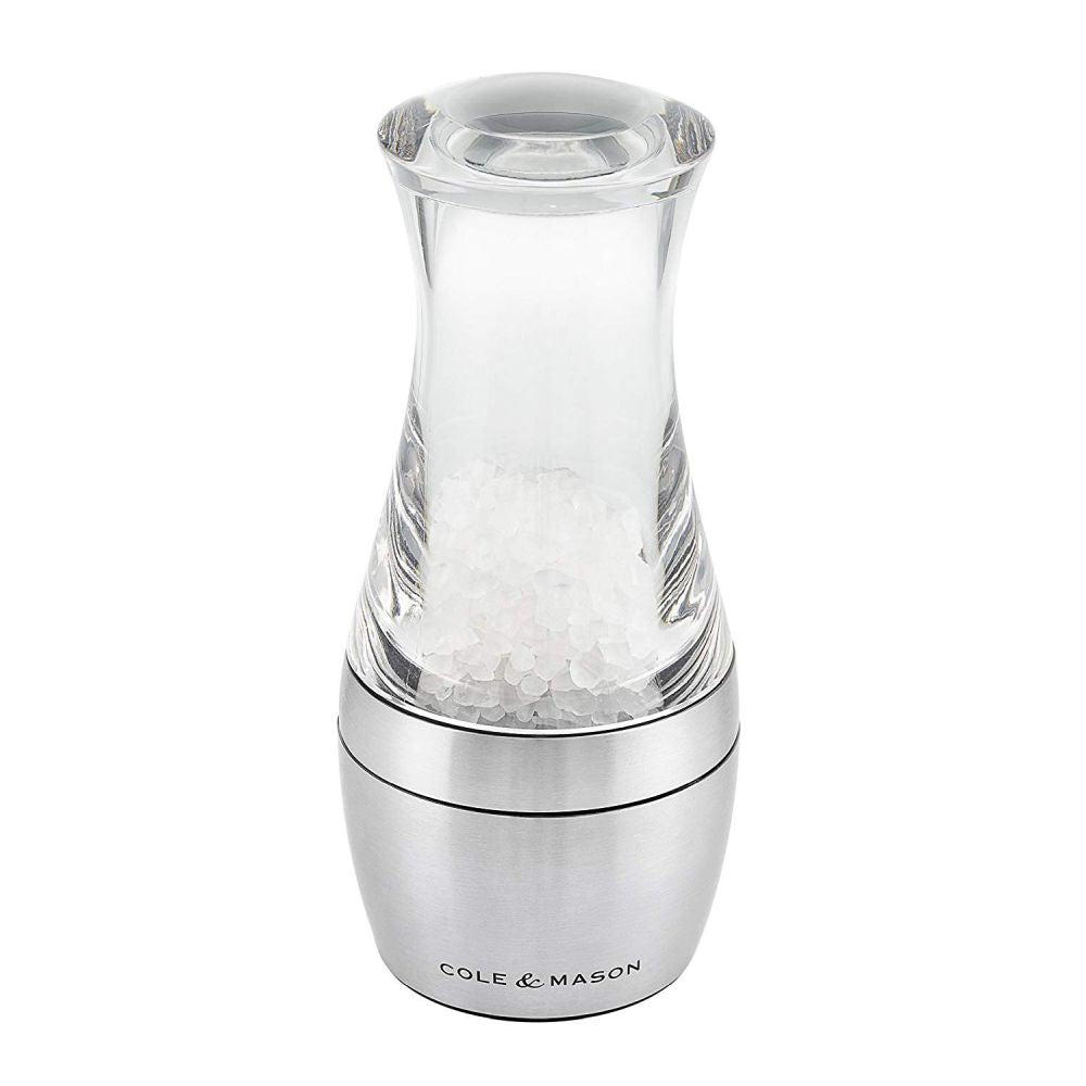 Cole & Mason 140mm Precision Wishford Stainless Steel Stemless Salt Mill - Old Railway Line Garden Centre