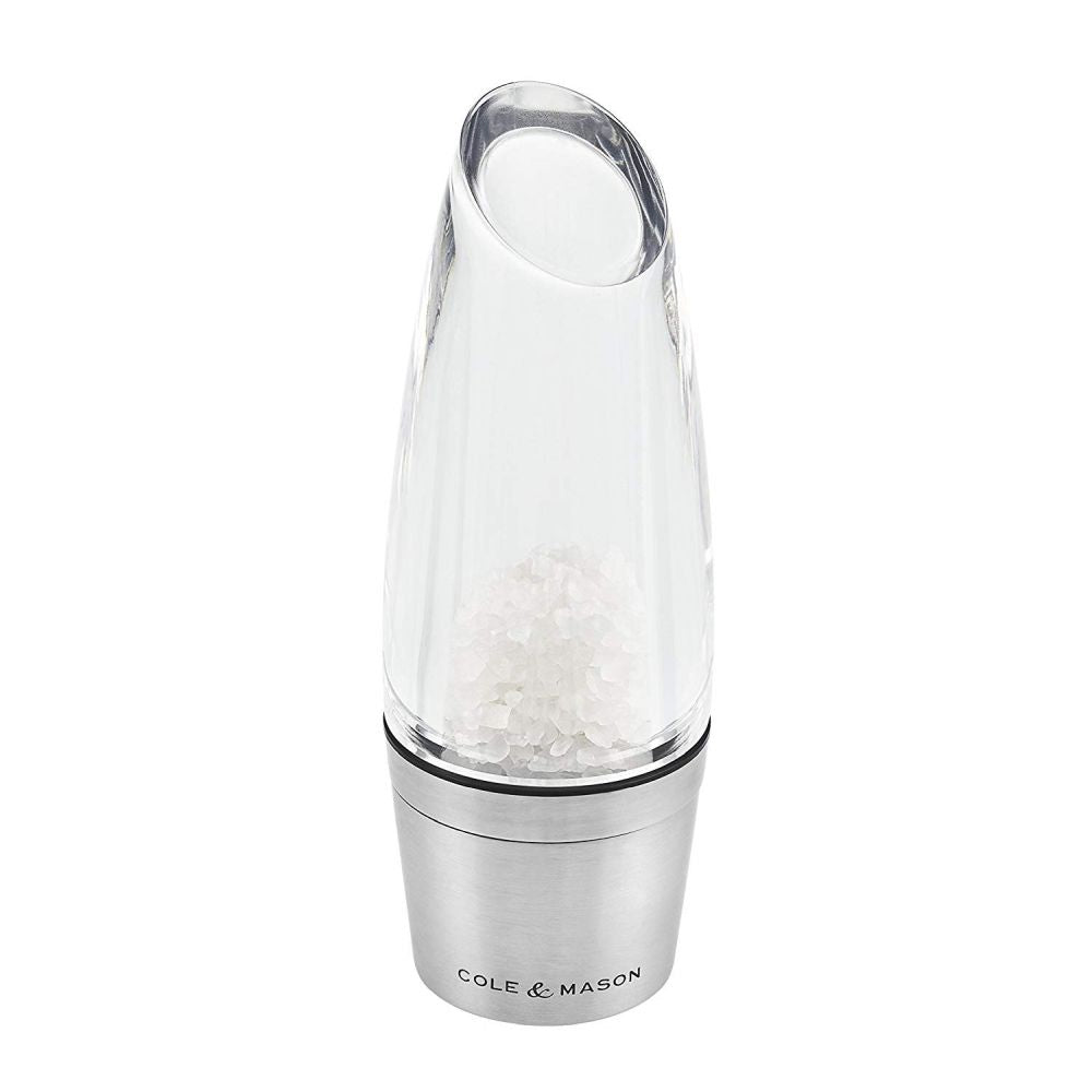 Cole & Mason 140mm Stainless Steel Stemless Salt Mill - Old Railway Line Garden Centre