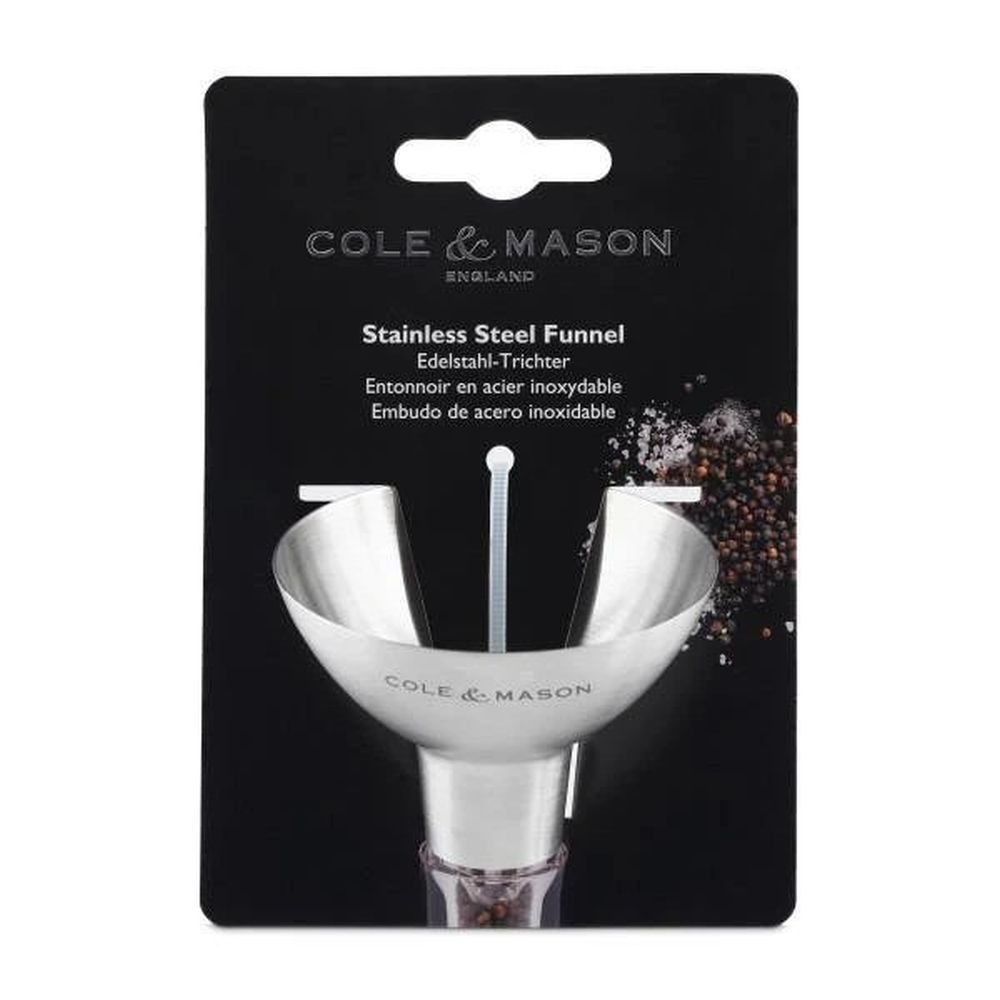 Cole & Mason Dover Stainless Steel Salt & Pepper Refill Funnel - Old Railway Line Garden Centre