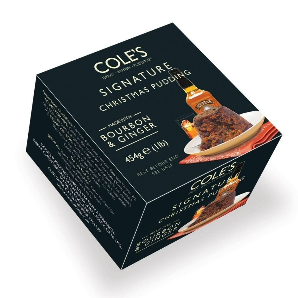 Cole's 454g Signature Bourbon & Ginger Christmas Pudding - Old Railway Line Garden Centre