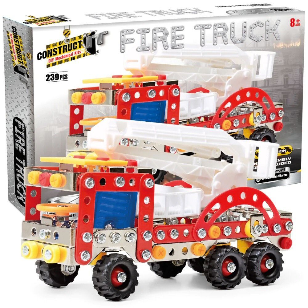 Construct It 239 Piece Original Fire Truck - Old Railway Line Garden Centre