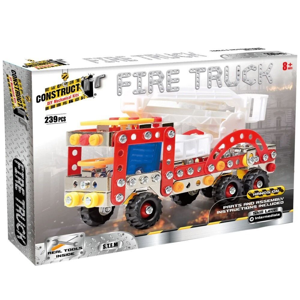 Construct It 239 Piece Original Fire Truck - Old Railway Line Garden Centre