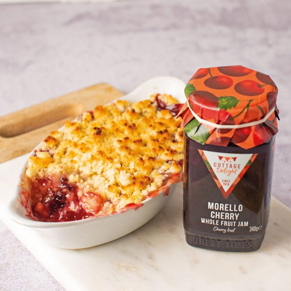 Cottage Delight 340g Morello Cherry Whole Fruit Jam - Old Railway Line Garden Centre
