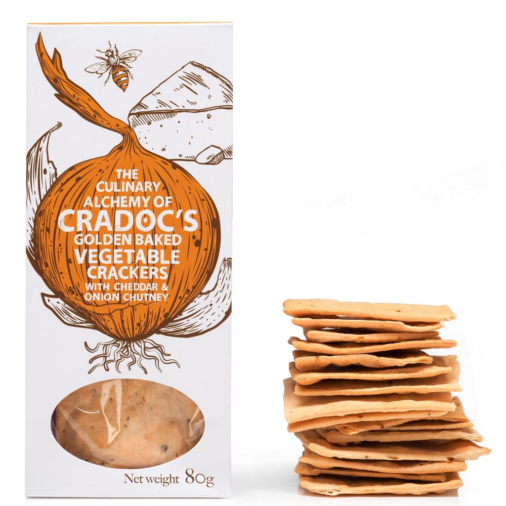 Cradoc's 80g Cheddar & Onion Chutney Crackers - Old Railway Line Garden Centre