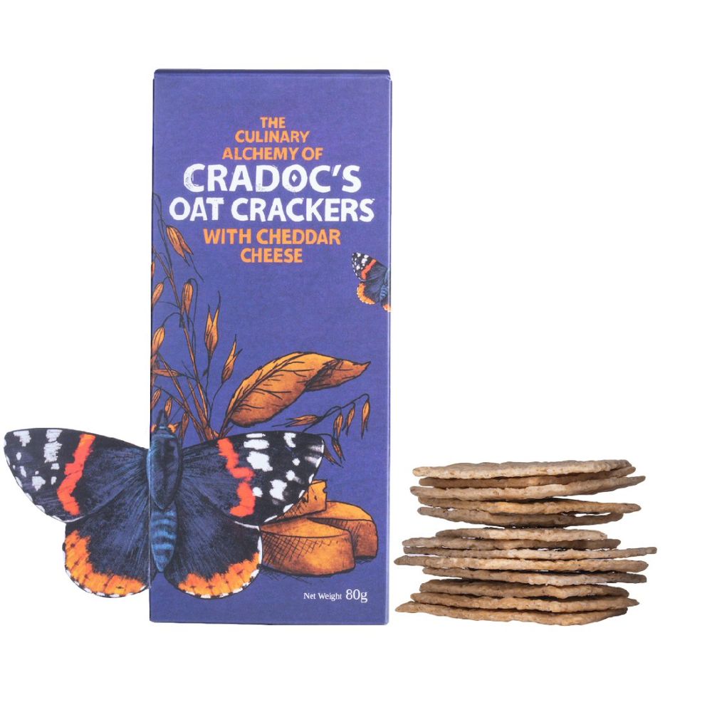 Cradoc's 80g Oat Crackers With Cheddar Cheese - Old Railway Line Garden Centre