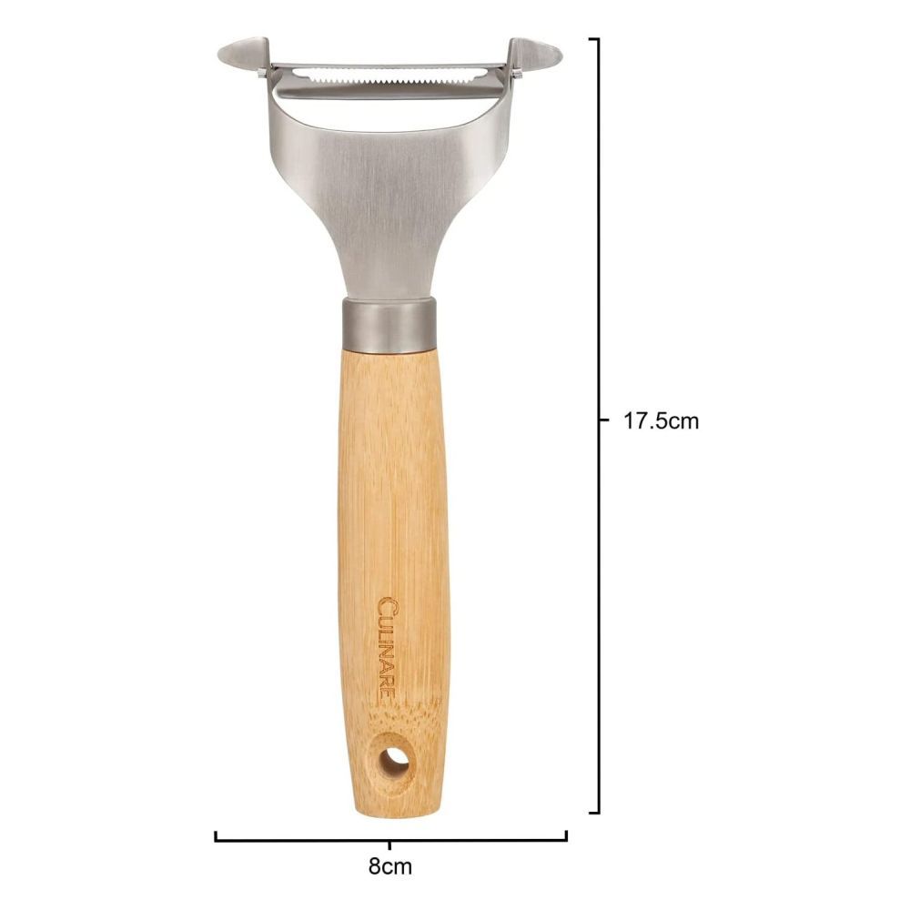 Culinare Naturals Sustainable Bamboo/Stainless Steel Serrated Peeler - Old Railway Line Garden Centre