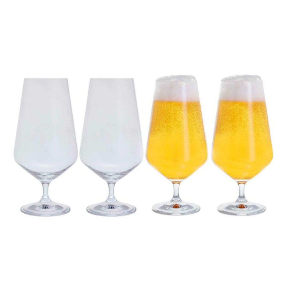 Dartington Crystal Cheers Set of 4 Stemmed Beer Glasses - Old Railway Line Garden Centre