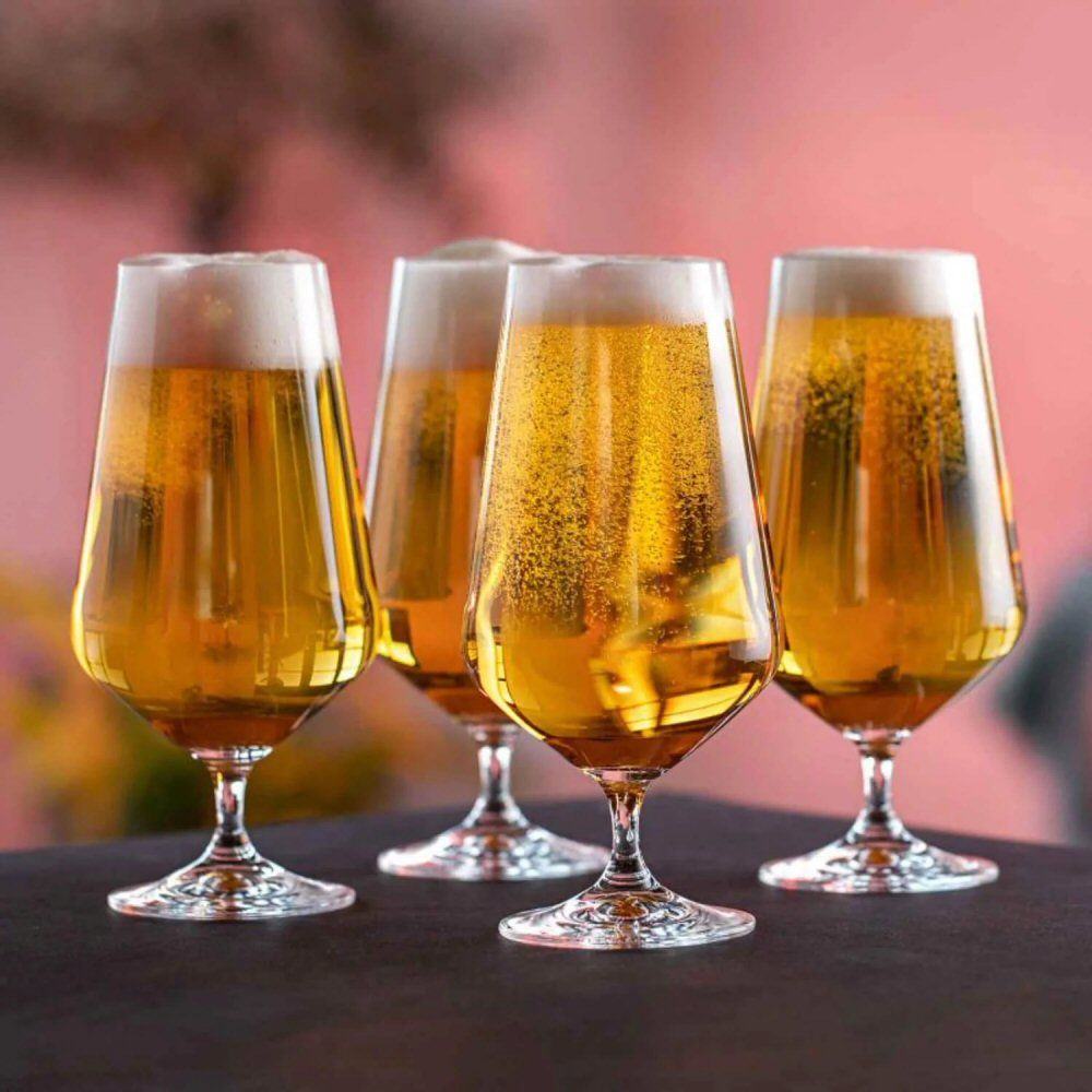 Dartington Crystal Cheers Set of 4 Stemmed Beer Glasses - Old Railway Line Garden Centre