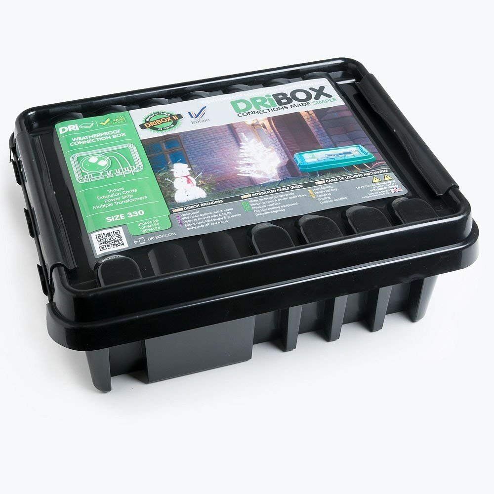 DriBox Black 330 Large Weatherproof Electrics Connection Box - Old Railway Line Garden Centre