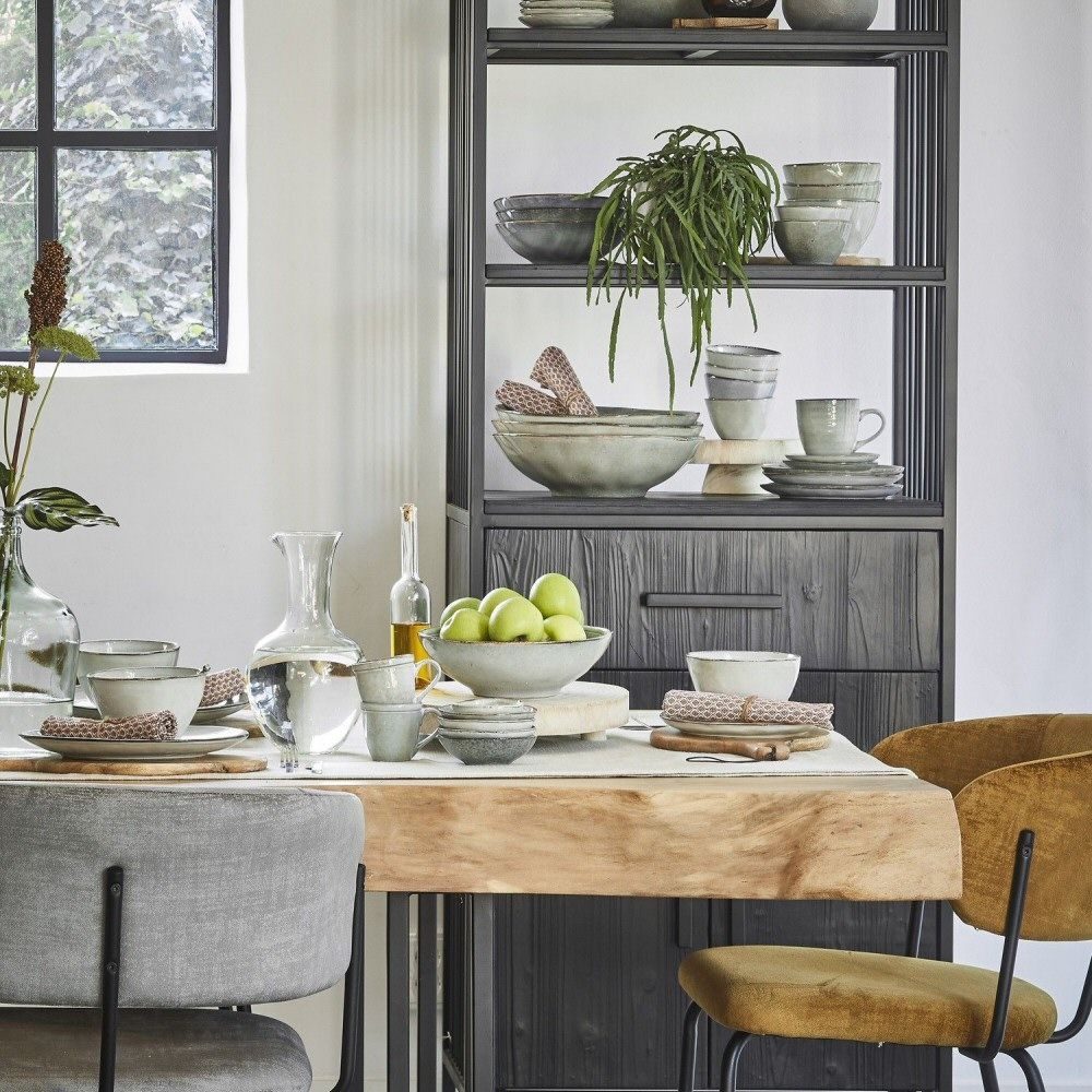 Edelman 23cm Grey Tabo Glazed Ceramic Bowl - Old Railway Line Garden Centre