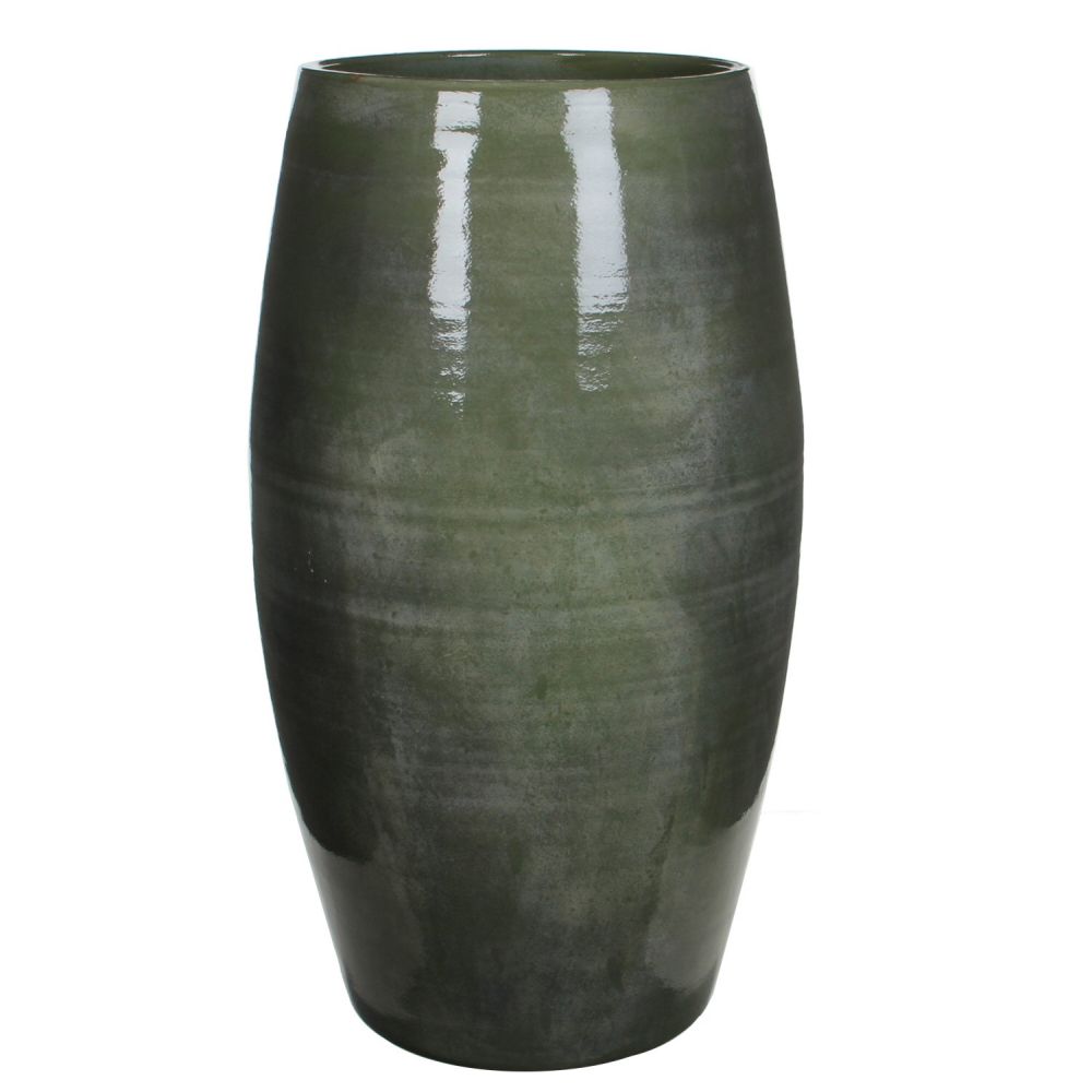 Edelman 70cm Lester Terracotta Vase - Green - Old Railway Line Garden Centre