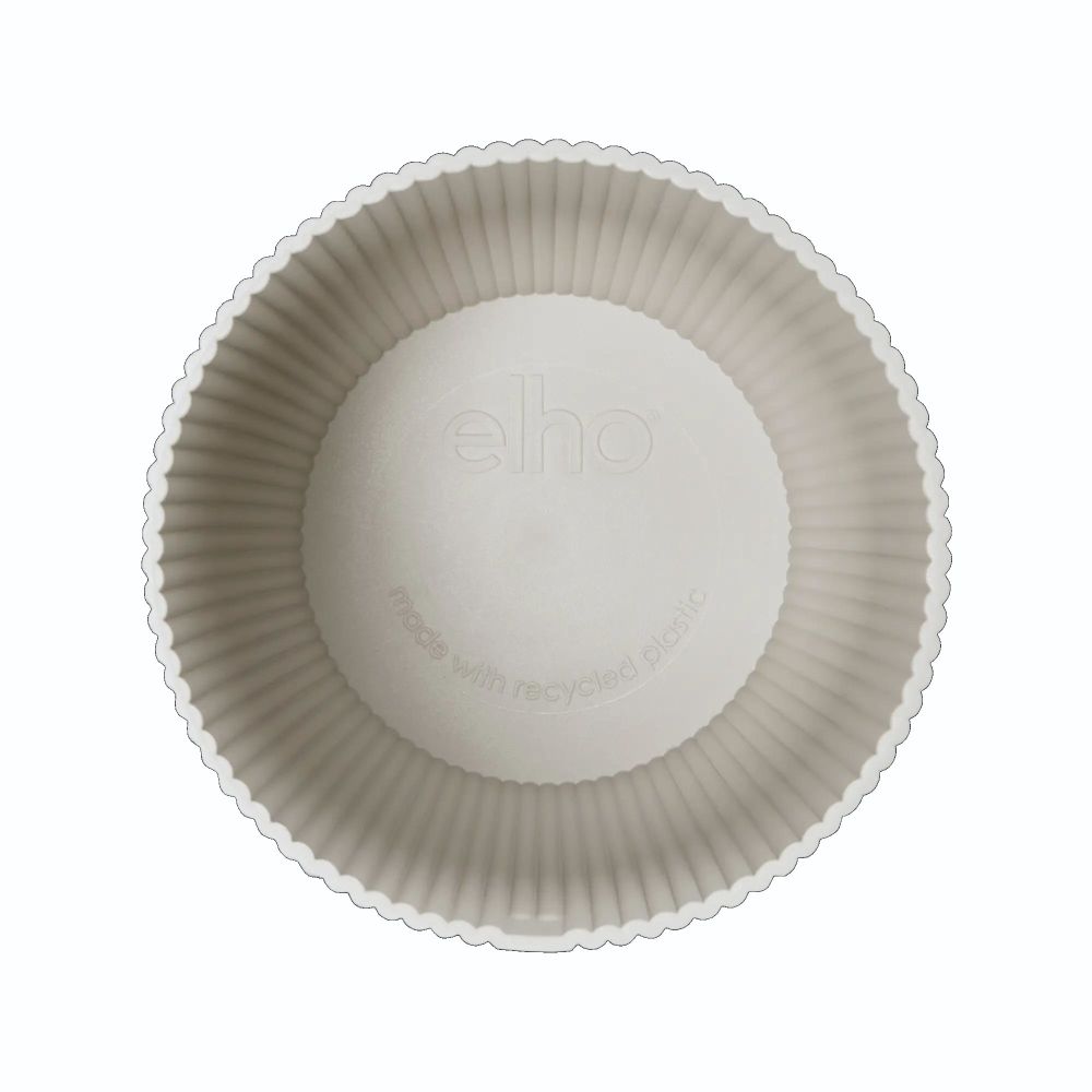 Elho 25cm Silky White Vibes Fold Round Pot - Old Railway Line Garden Centre