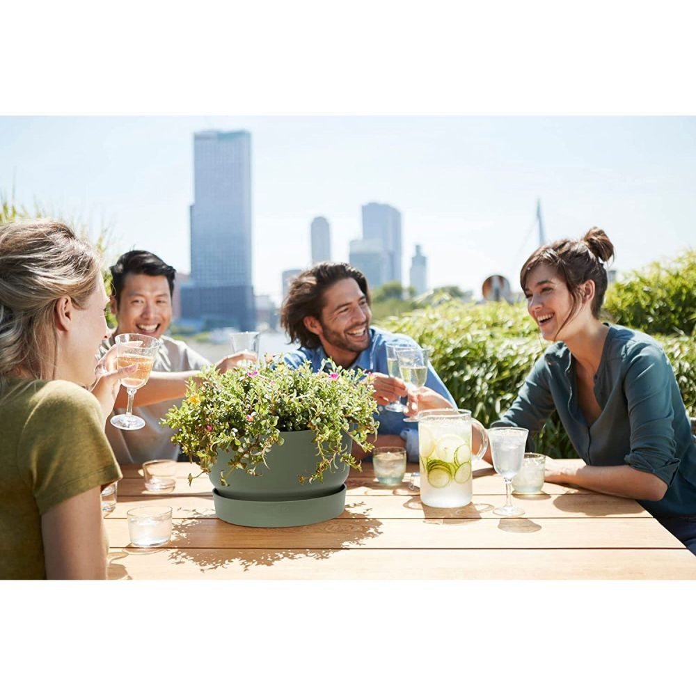 Elho 33cm Leaf Green Greenville Bowl Planter - Old Railway Line Garden Centre