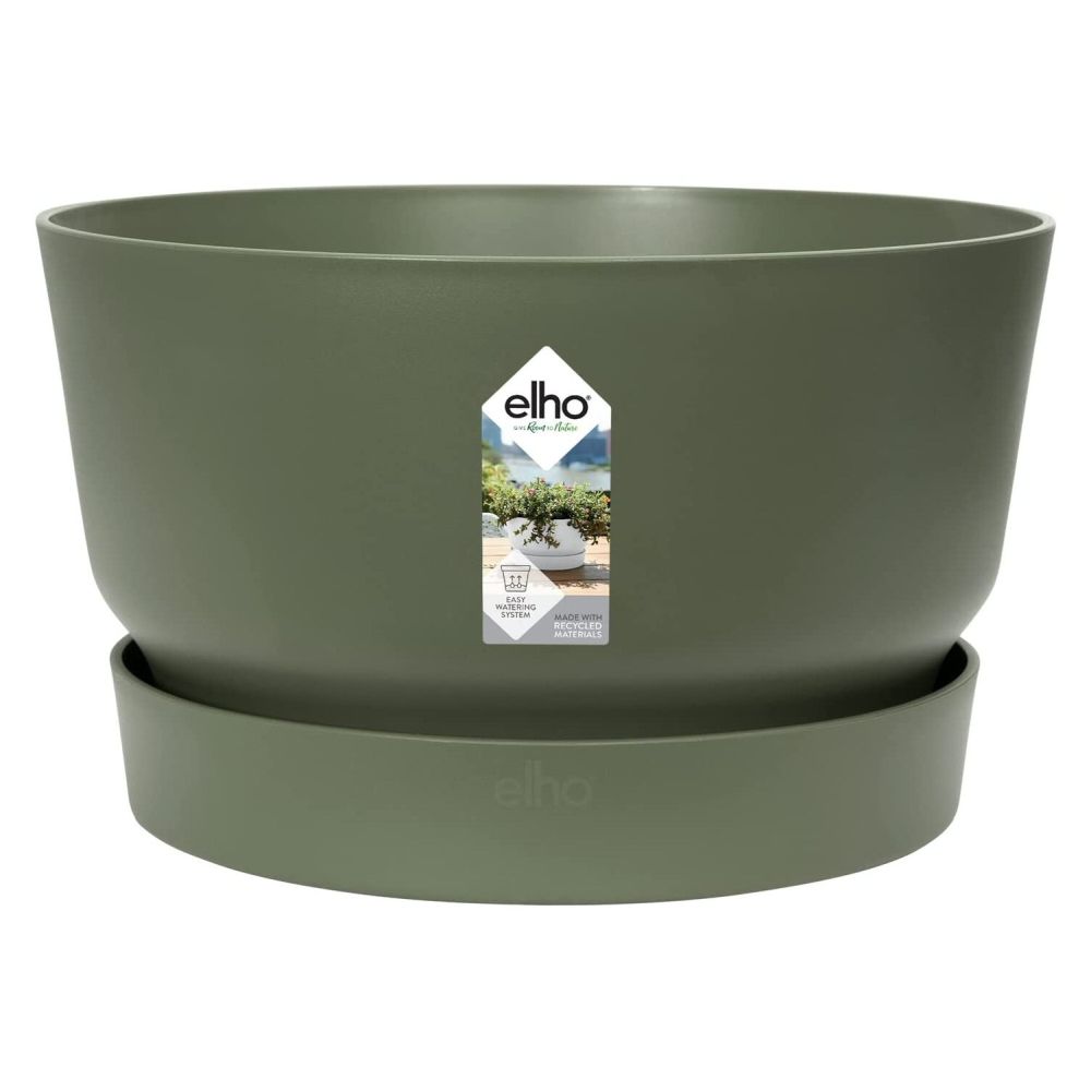 Elho 33cm Leaf Green Greenville Bowl Planter - Old Railway Line Garden Centre