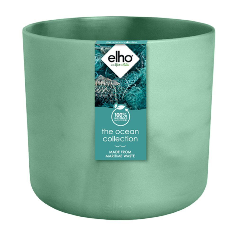 Elho Ocean Collection Pacific Green Recycled Waste Round Indoor Pot 22cm - Old Railway Line Garden Centre