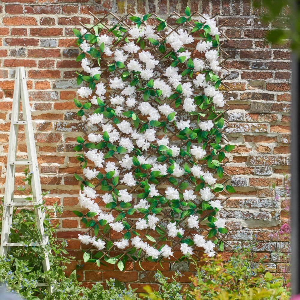 Faux Decor 1.8 x 0.9m Artificial Cherry Blossom Expandable Trellis - Old Railway Line Garden Centre