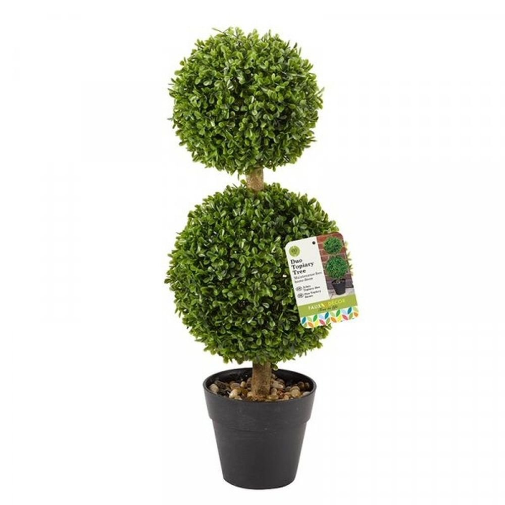 Faux Decor 60cm Duo Artificial Topiary Tree - Old Railway Line Garden Centre