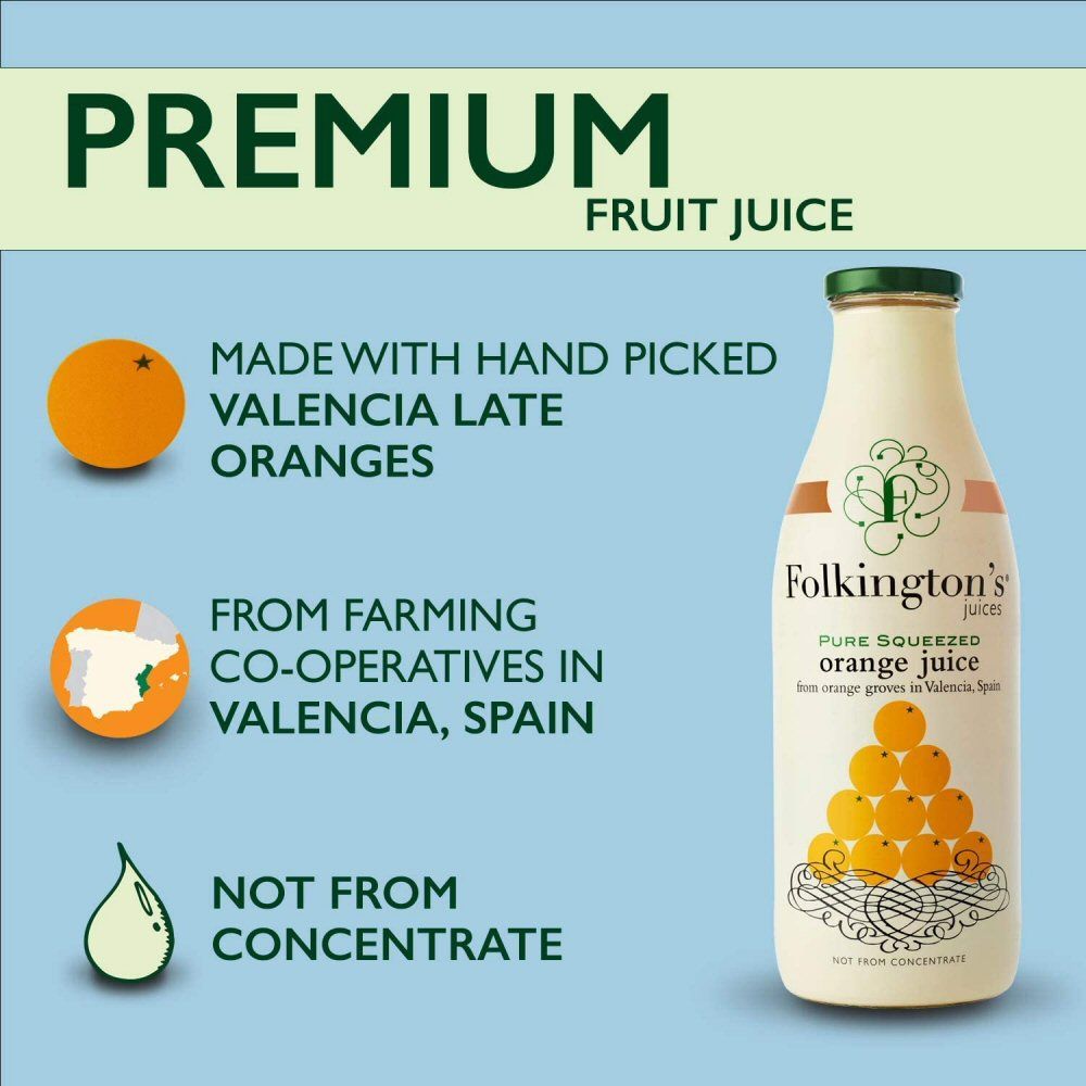 Folkington's 1 Litre Pure Squeezed Orange Juice - Old Railway Line Garden Centre