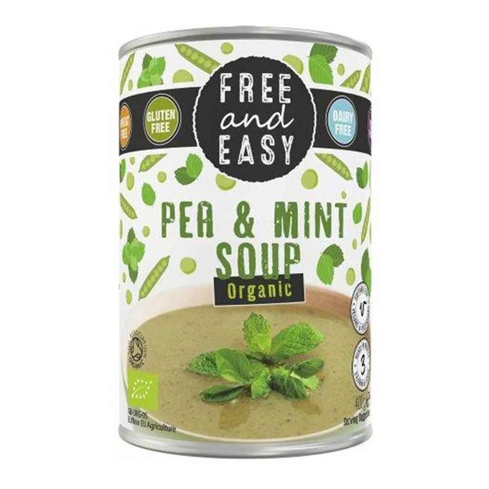 Free & Easy 400g Organic Pea & Mint Soup - Old Railway Line Garden Centre