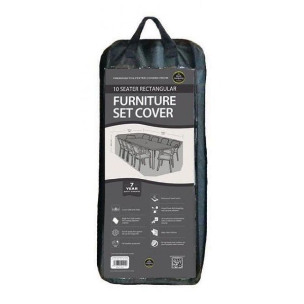 Garland Black 10 Seater Rectangular Set Cover - Old Railway Line Garden Centre