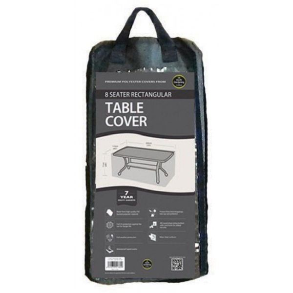 Garland Black 8 Seater Rectangular Table Cover - W1380 - Old Railway Line Garden Centre