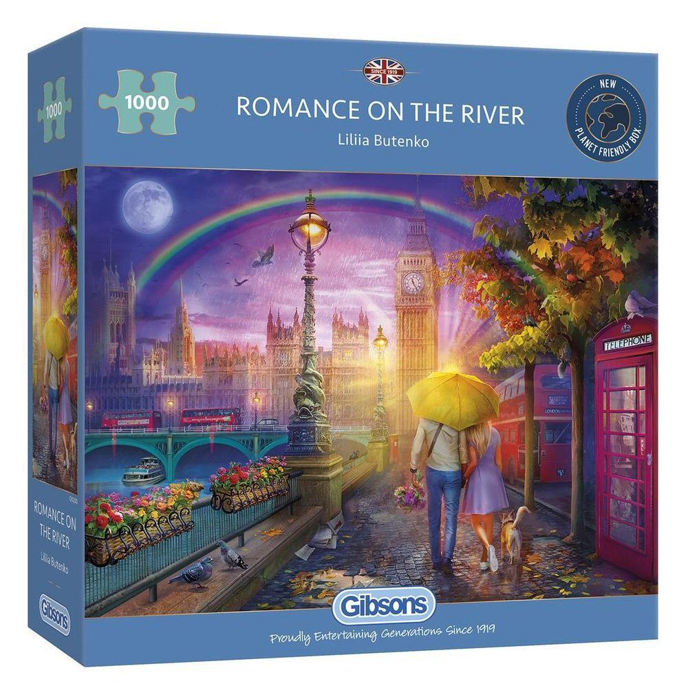Gibsons Games 1000 Piece Romance On The River Jigsaw Puzzle - Old Railway Line Garden Centre