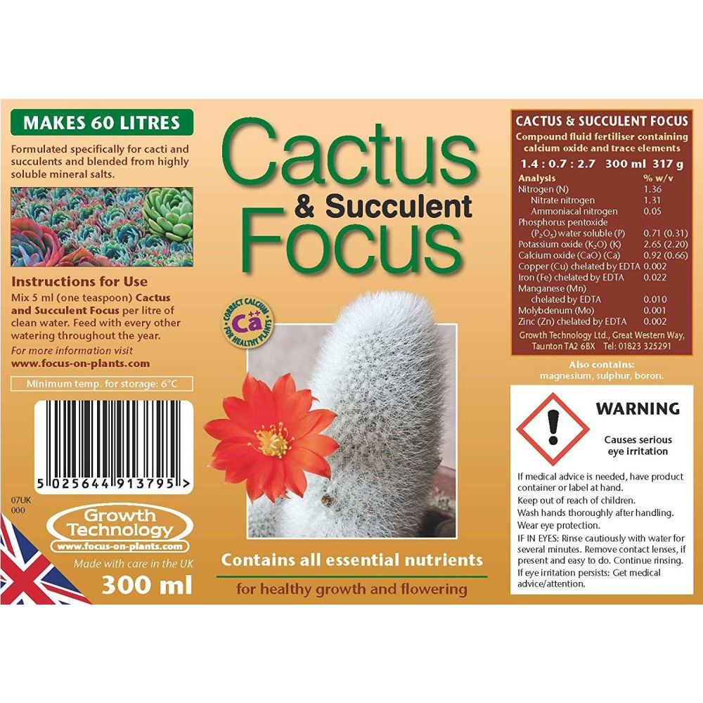 Growth Technology 300ml Cactus and Succulent Focus - Old Railway Line Garden Centre