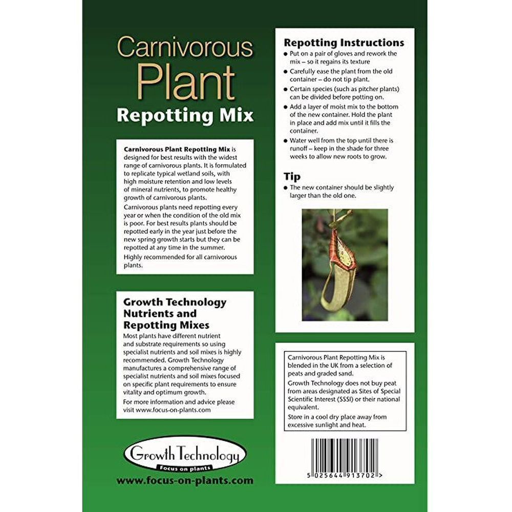 Growth Technology 3L Carnivorous Repotting Mix - Old Railway Line Garden Centre