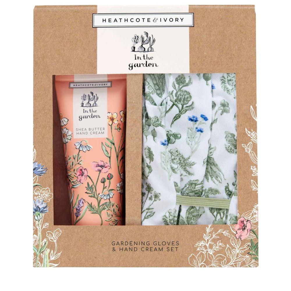 Heathcote & Ivory In The Garden Gardening Gloves & Hand Cream Gift Set - Old Railway Line Garden Centre