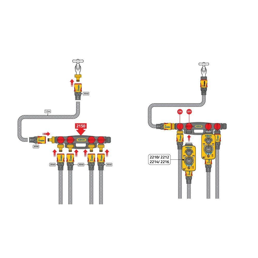 Hozelock 4 Way Tap Connector - Old Railway Line Garden Centre