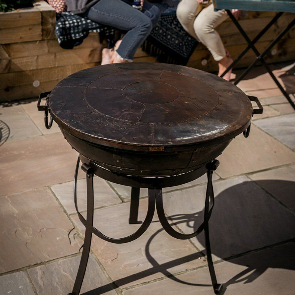 Kadai 80cm Metal Firebowl Shield - Old Railway Line Garden Centre